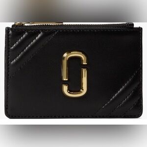 MARC JACOBS SNAPSHOT WALLET GOOD CONDITION BLACK LEATHER/ gold